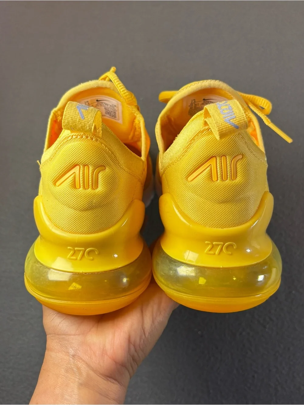 Nike Air Max 270 Women Yellow Running Lifestyle Shoes Size 7.5